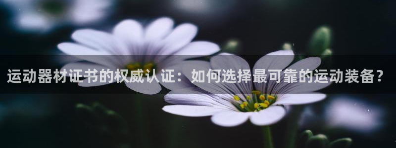 意昂4官方:运动器材证书的权威认证:如何选择最可靠的运动装备